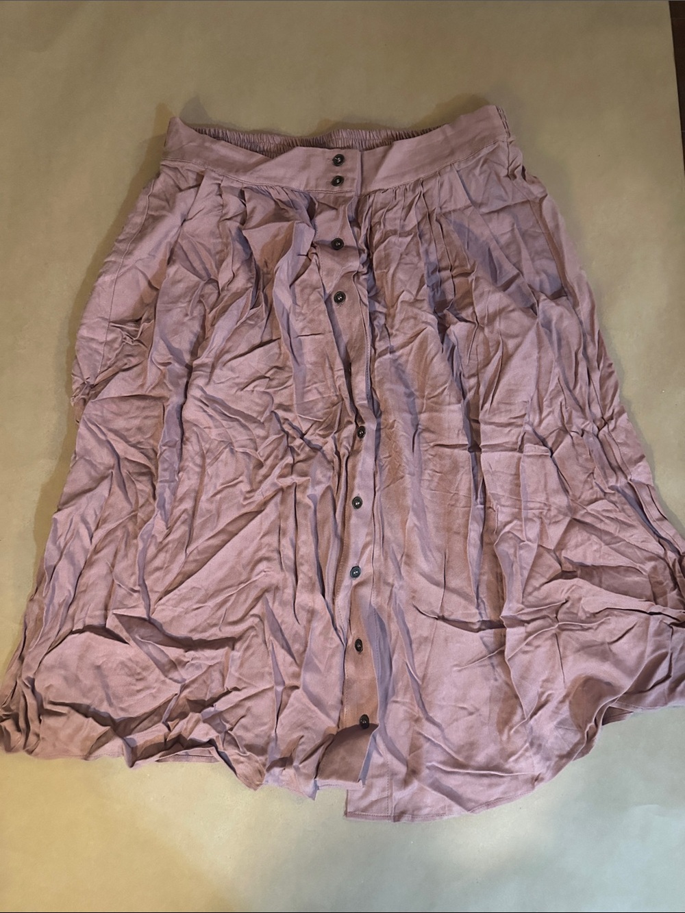 Forever 21 Dusty Rose Button-Front Midi Skirt